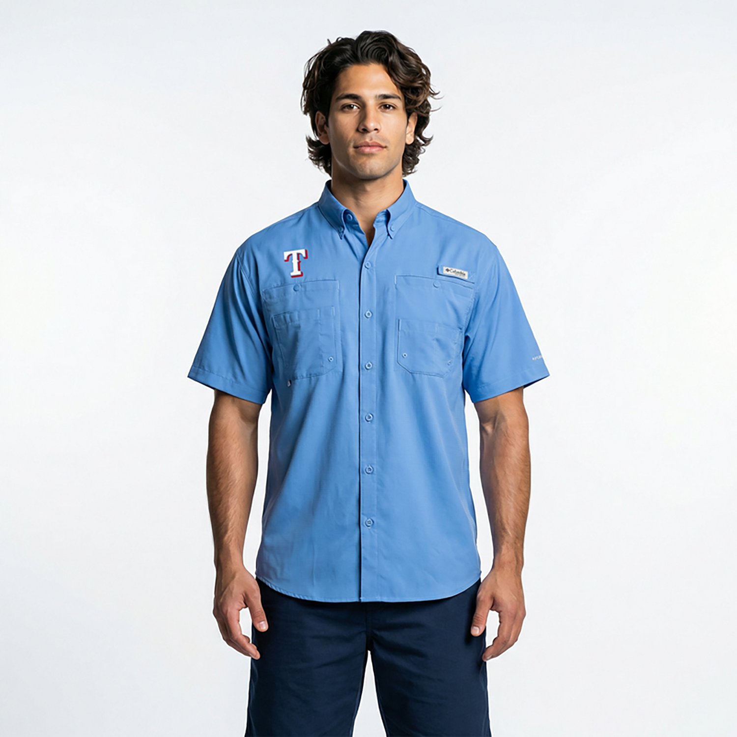 Columbia Sportswear Men's Texas Rangers Tamiami Short Sleeve Shirt                                                               - view number 2