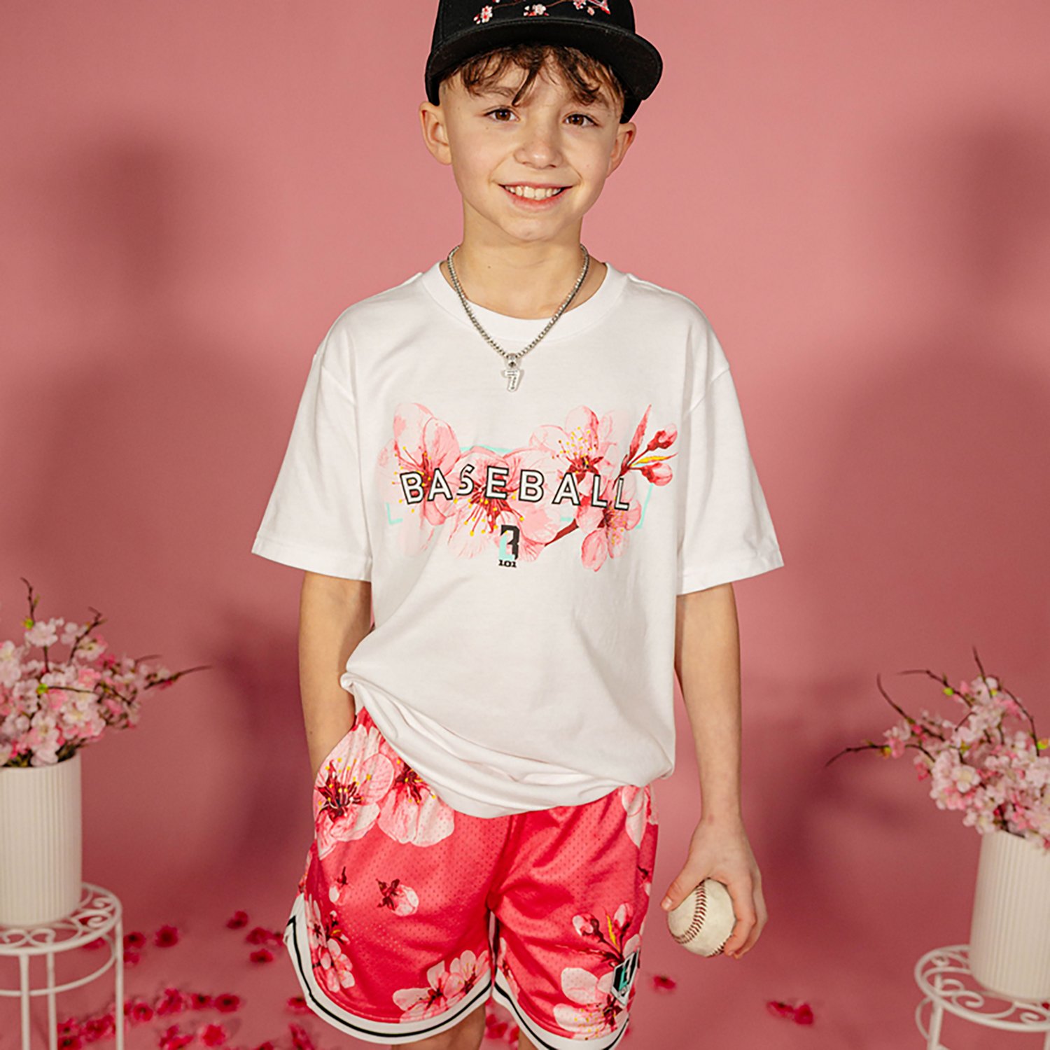 Baseball Lifestyle 101 Boys' Cherry Blossoms Court Shorts 5 in - view number 4