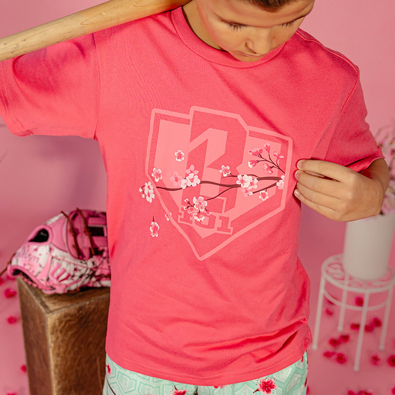 Baseball Lifestyle 101 Boys' Mother's Day 2026 Batters and Blossoms T-shirt - view number 3