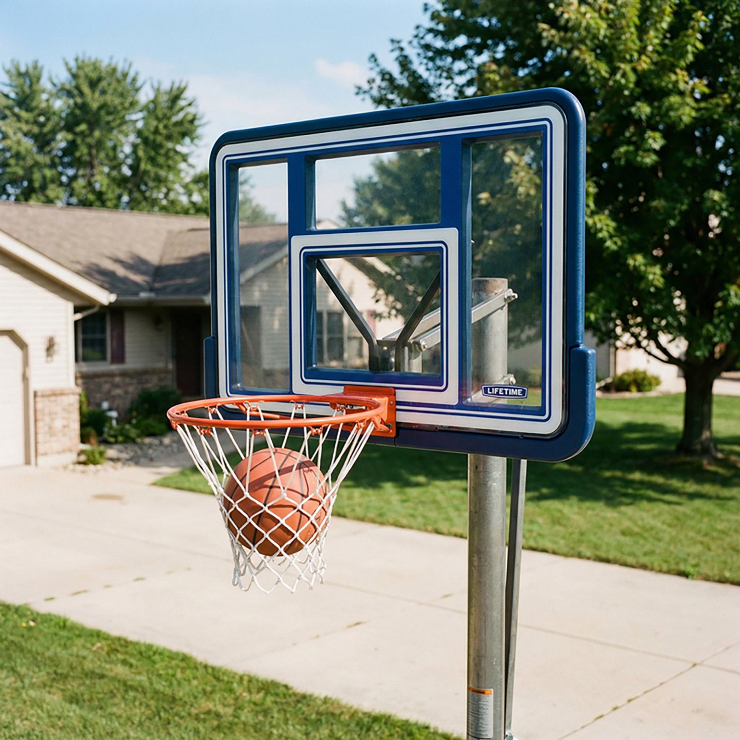 Lifetime 44 in Polycarbonate Basketball Backboard and Rim Combo