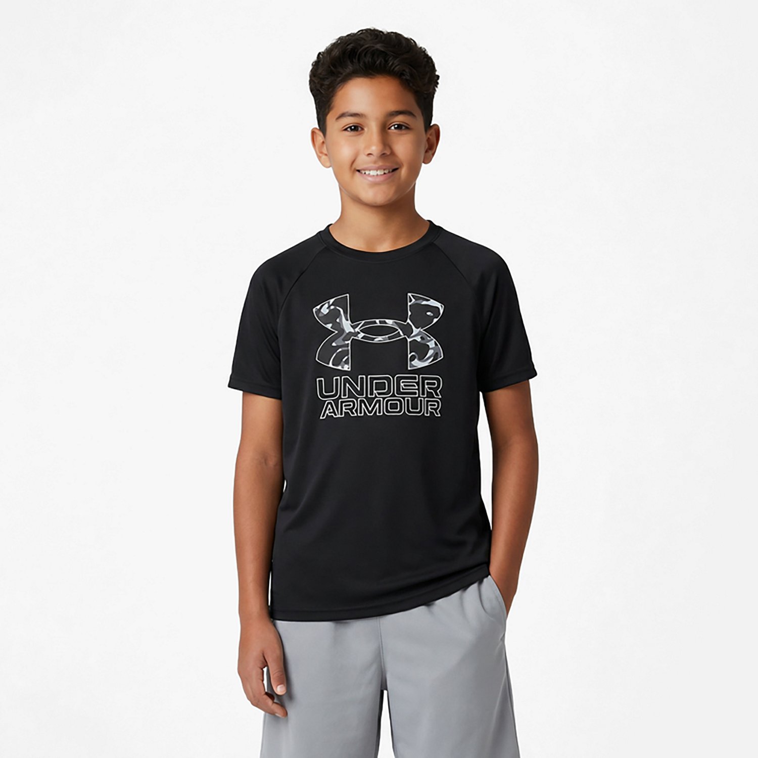 Under Armour Boys' Hybrid Printed Short Sleeve T-shirt                                                                           - view number 2