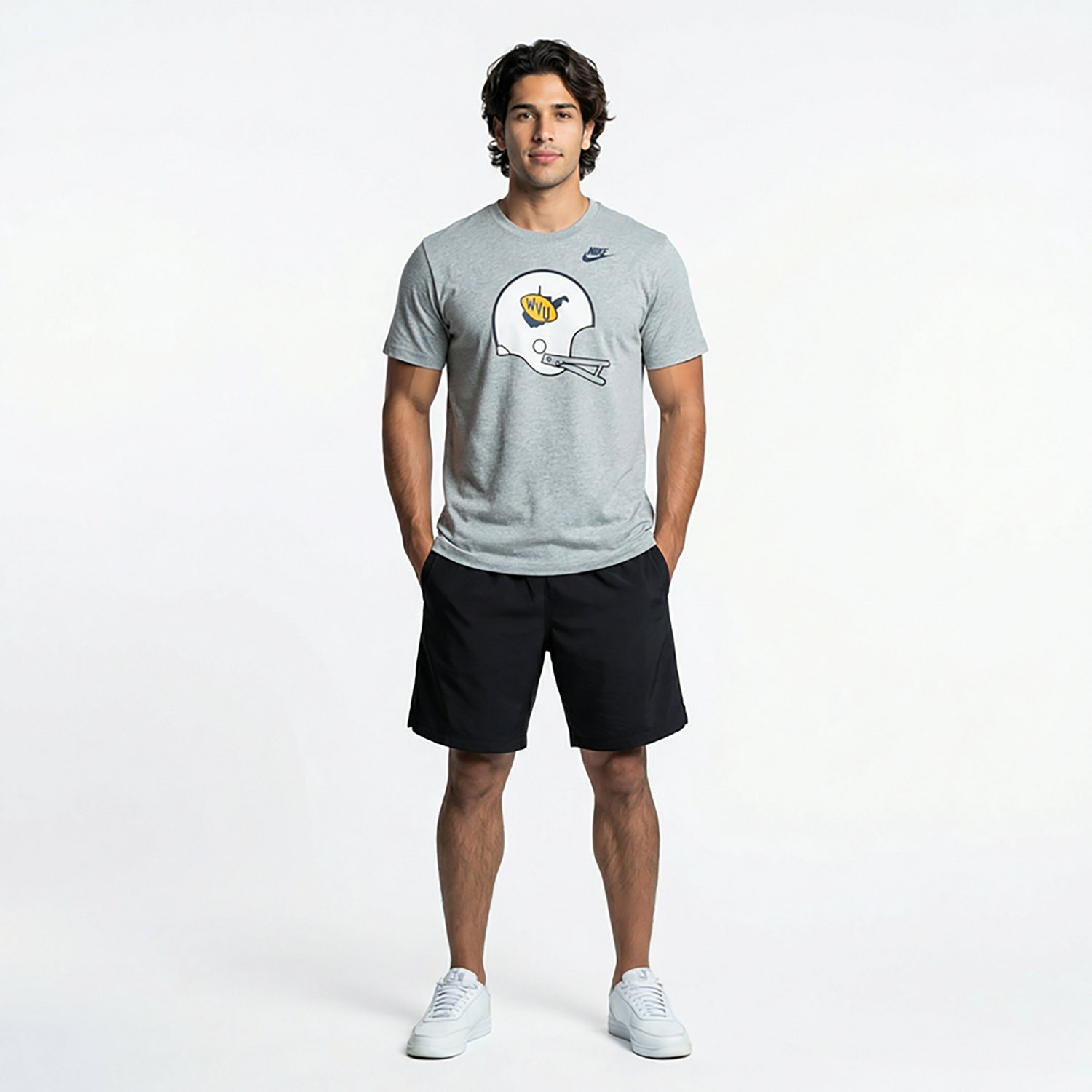 Nike Men's West Virginia Legacy Helmet Cotton T-shirt - view number 3