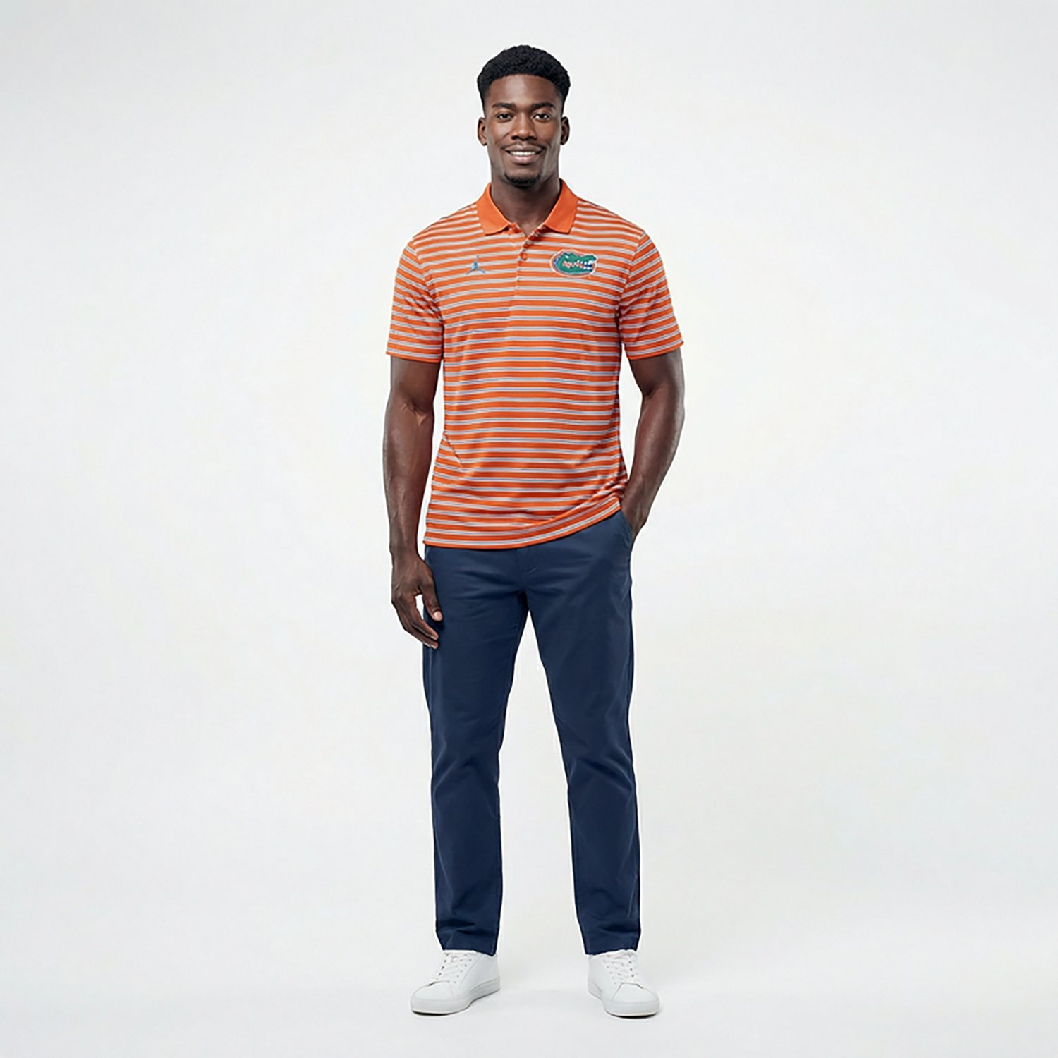 Jordan Brand White Florida Gators Primetime Victory Striped Performance Polo - view number 3