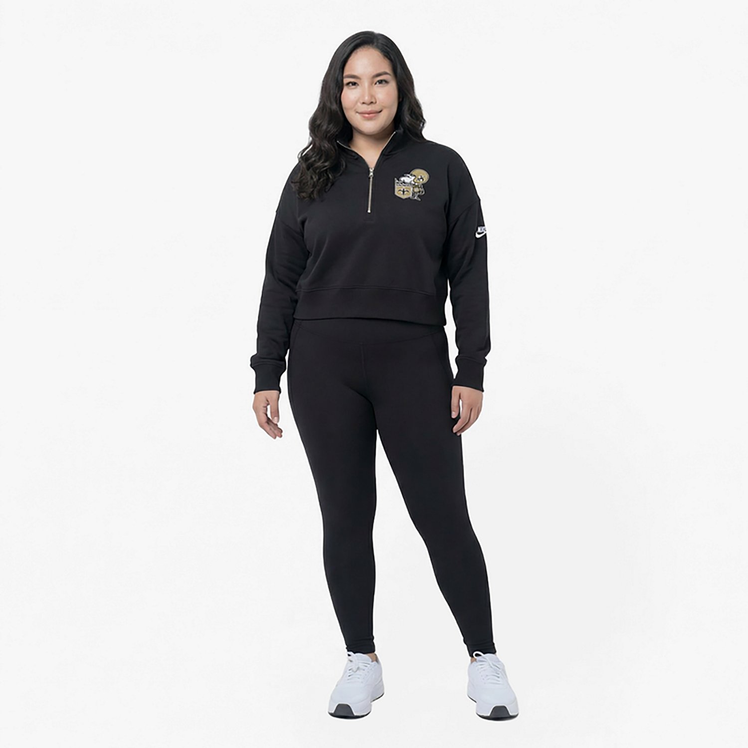 Nike Women's New Orleans Saints Rewind Phoenix Long Sleeve 1/4-Zip Sweatshirt - view number 3