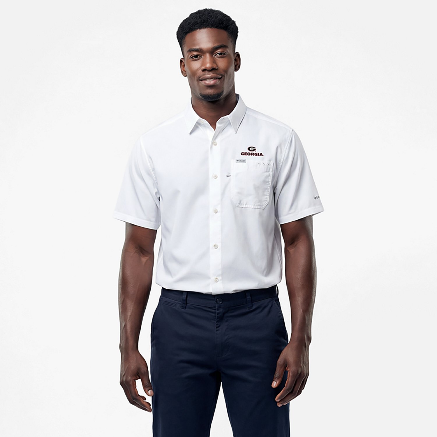 Columbia Georgia Bulldogs PFG Slack Tide Omni-Shade Button-Up Camp Shirt                                                         - view number 8