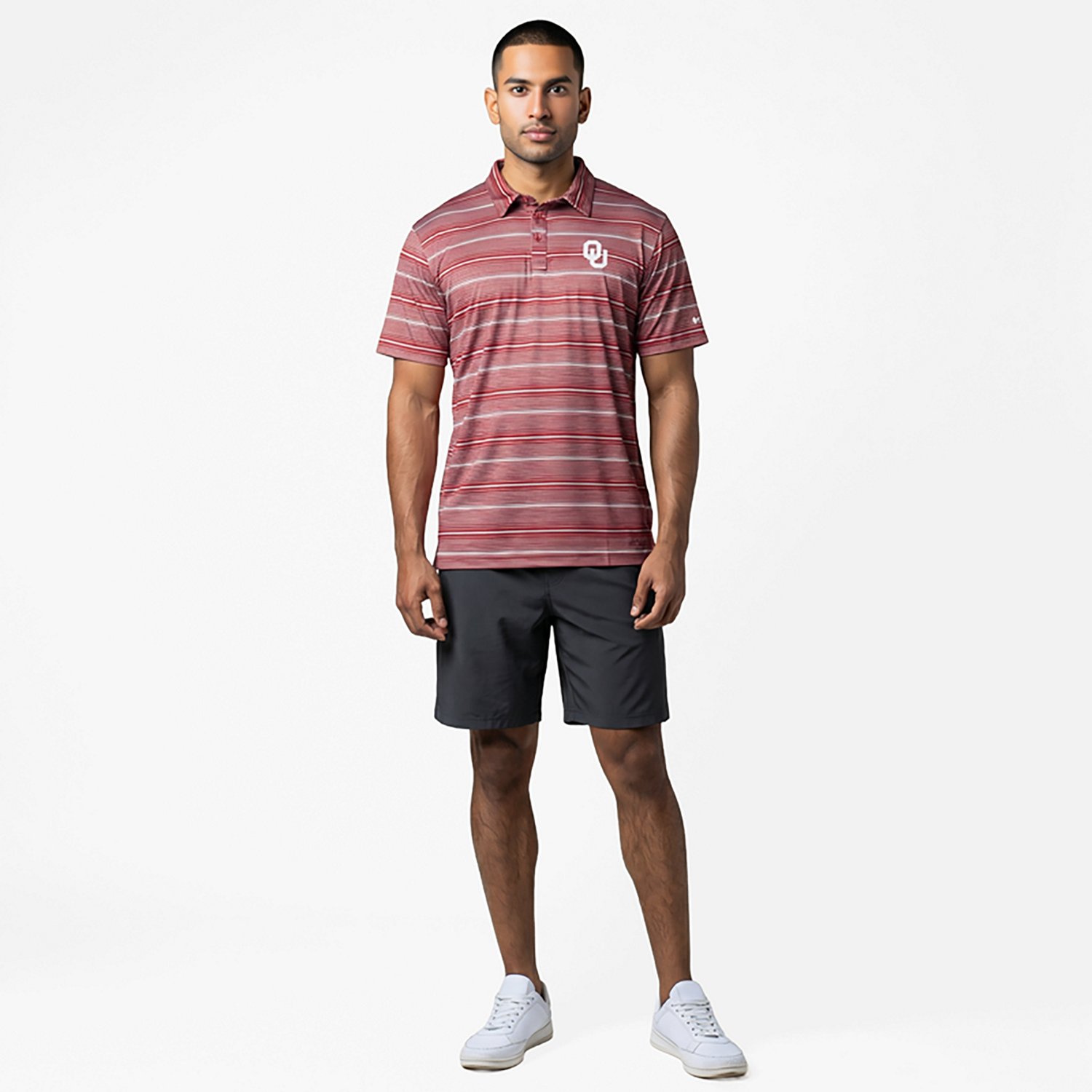 Columbia Oklahoma Sooners PFG Super Terminal Tackle Omni-Shade Stripe Polo - view number 6