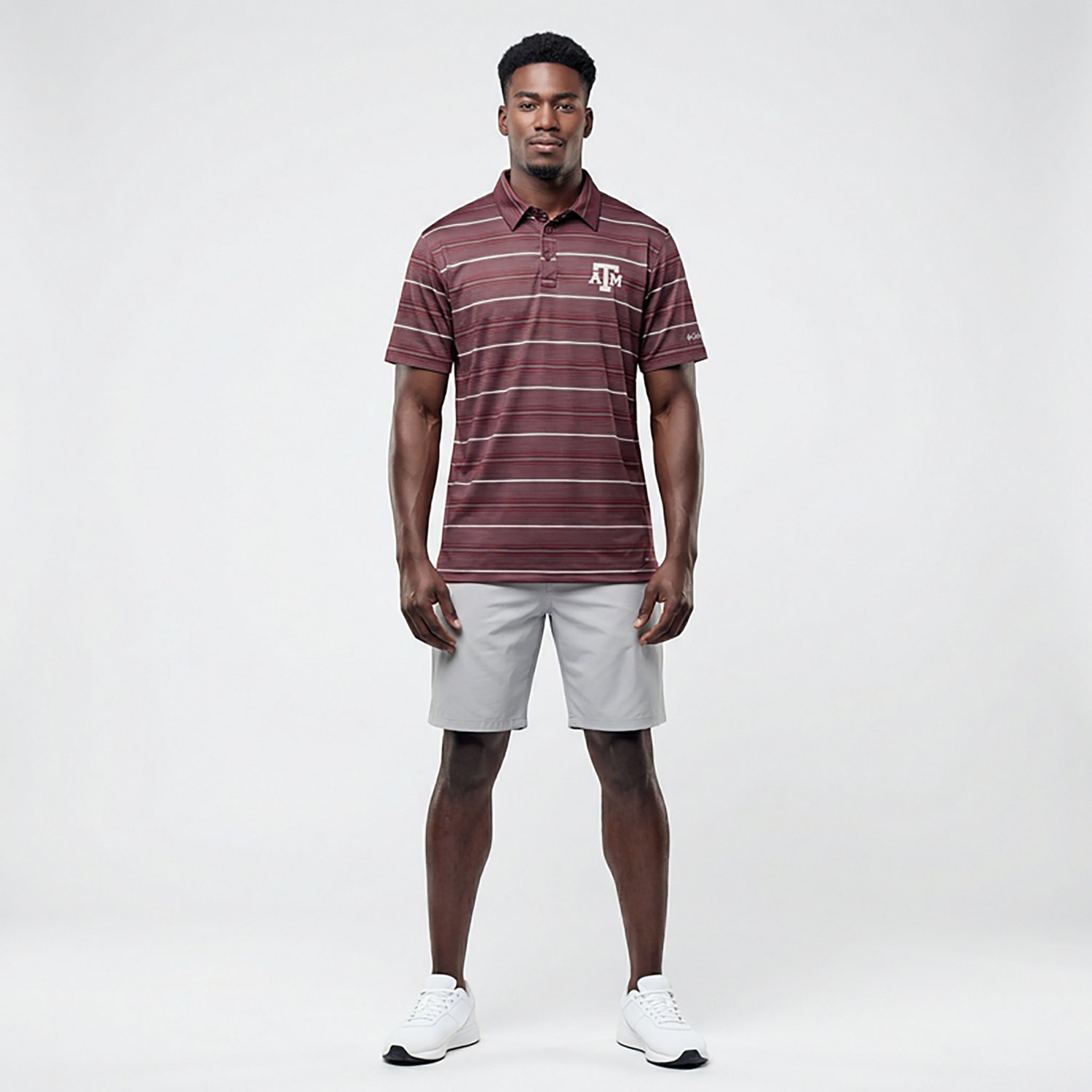 Columbia Texas AM Aggies PFG Super Terminal Tackle Omni-Shade Stripe Polo - view number 6