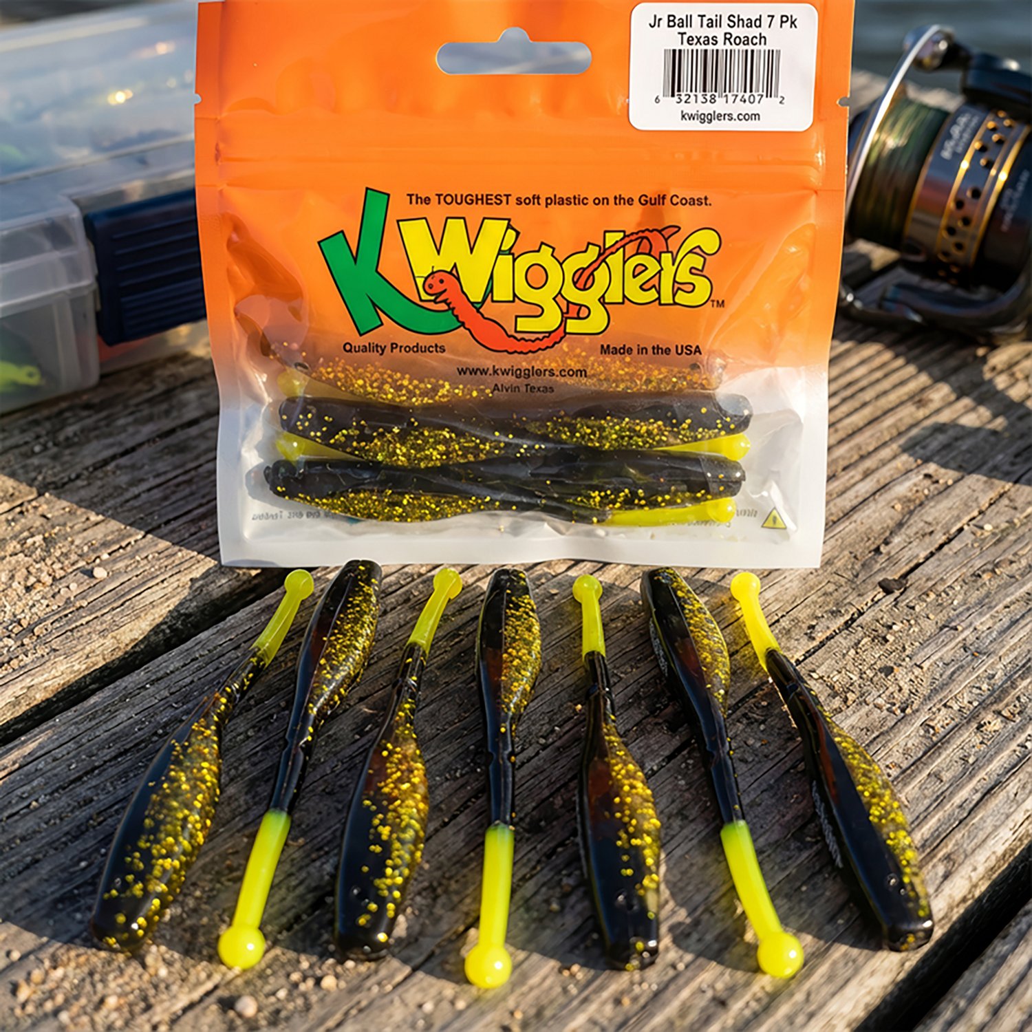 Kwigglers Wigglers Jr Ball Tail Shad 7-Pack - view number 2
