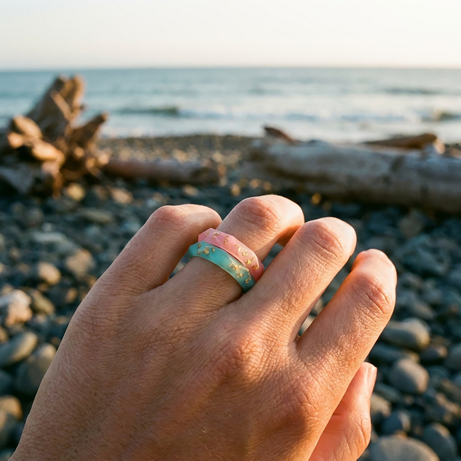 QALO Women's Natural Stone Drift Stackable Ring Set - view number 4