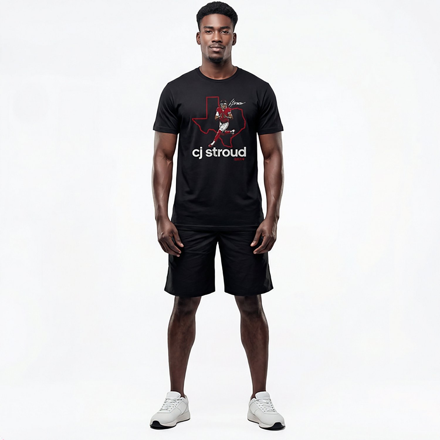 BreakingT Men's Houston Texans C.J. Stroud State Outline T-shirt