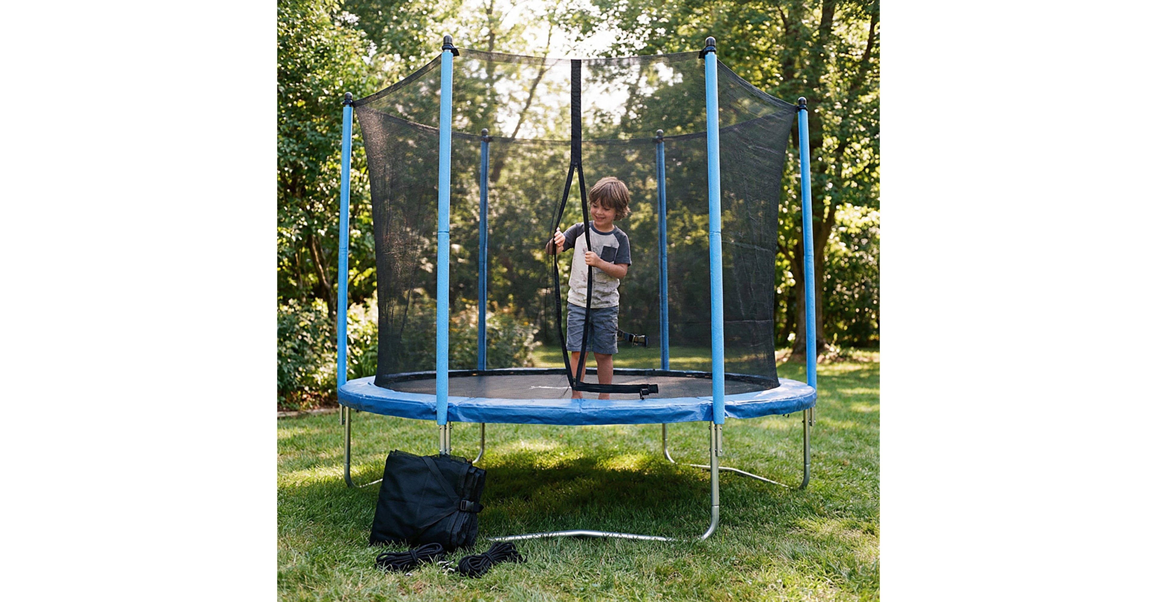 Machrus Upper Bounce 10 ft Round Trampoline Inside Replacement Safety Enclosure Net