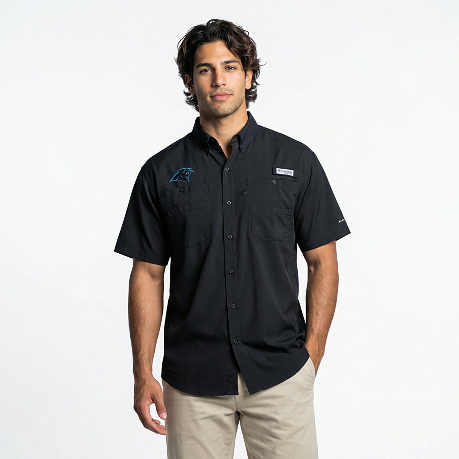 Columbia Sportswear Men's Carolina Panthers Tamiami Shirt - view number 2