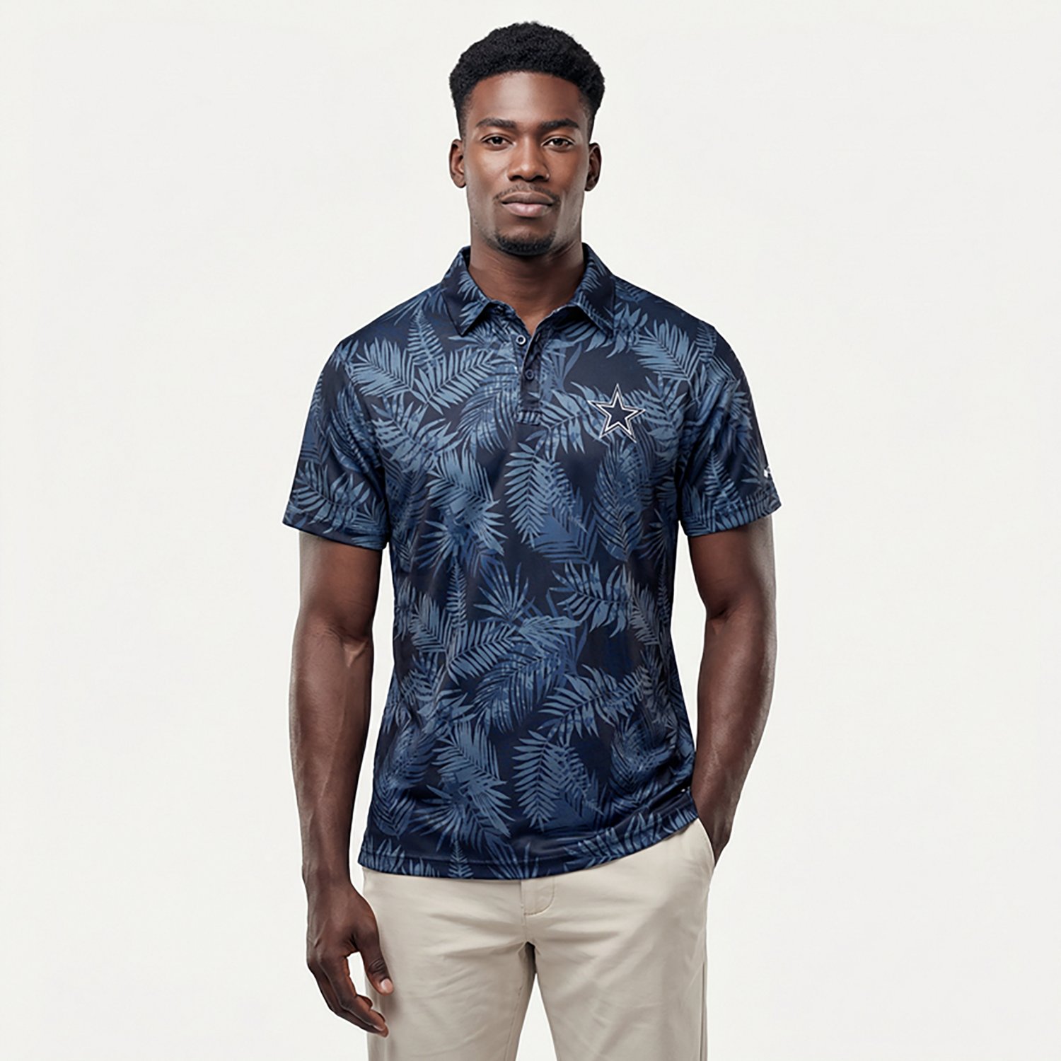 Columbia Sportswear Men's Dallas Cowboys CLG Super Terminal Dark Ground Floral Polo Shirt - view number 2