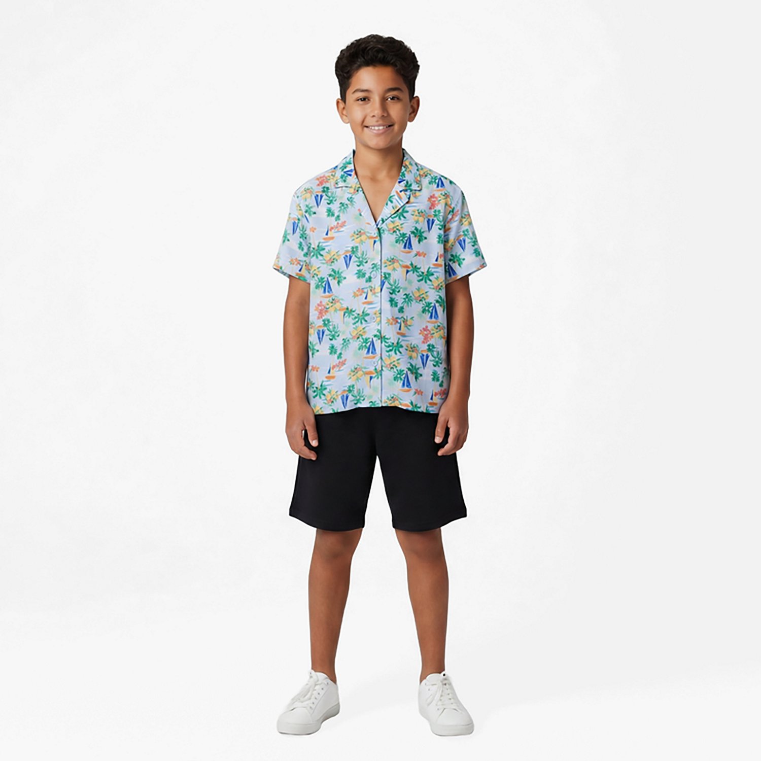 O'Rageous Juniors' Toile Short Sleeve Cabana Swim Top