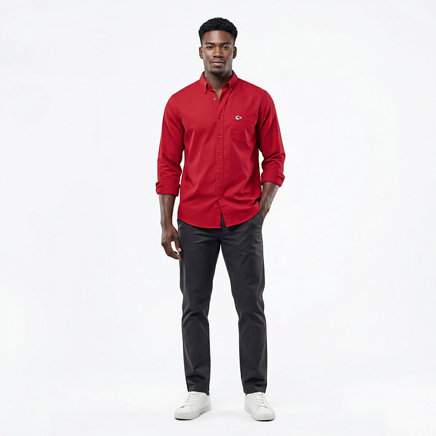 Antigua Men's Chiefs Flight Long Sleeve Woven Shirt