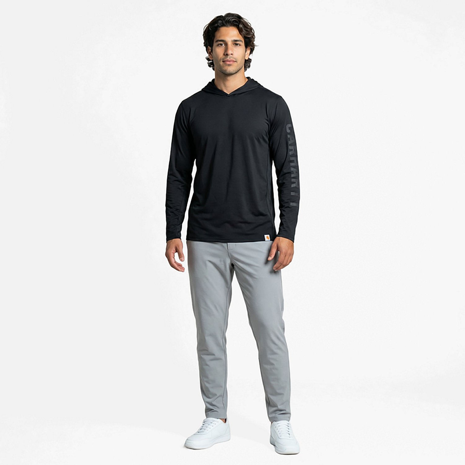 Carhartt Men's Force Relaxed Fit Midweight Logo Graphic Hooded Long Sleeve T-shirt