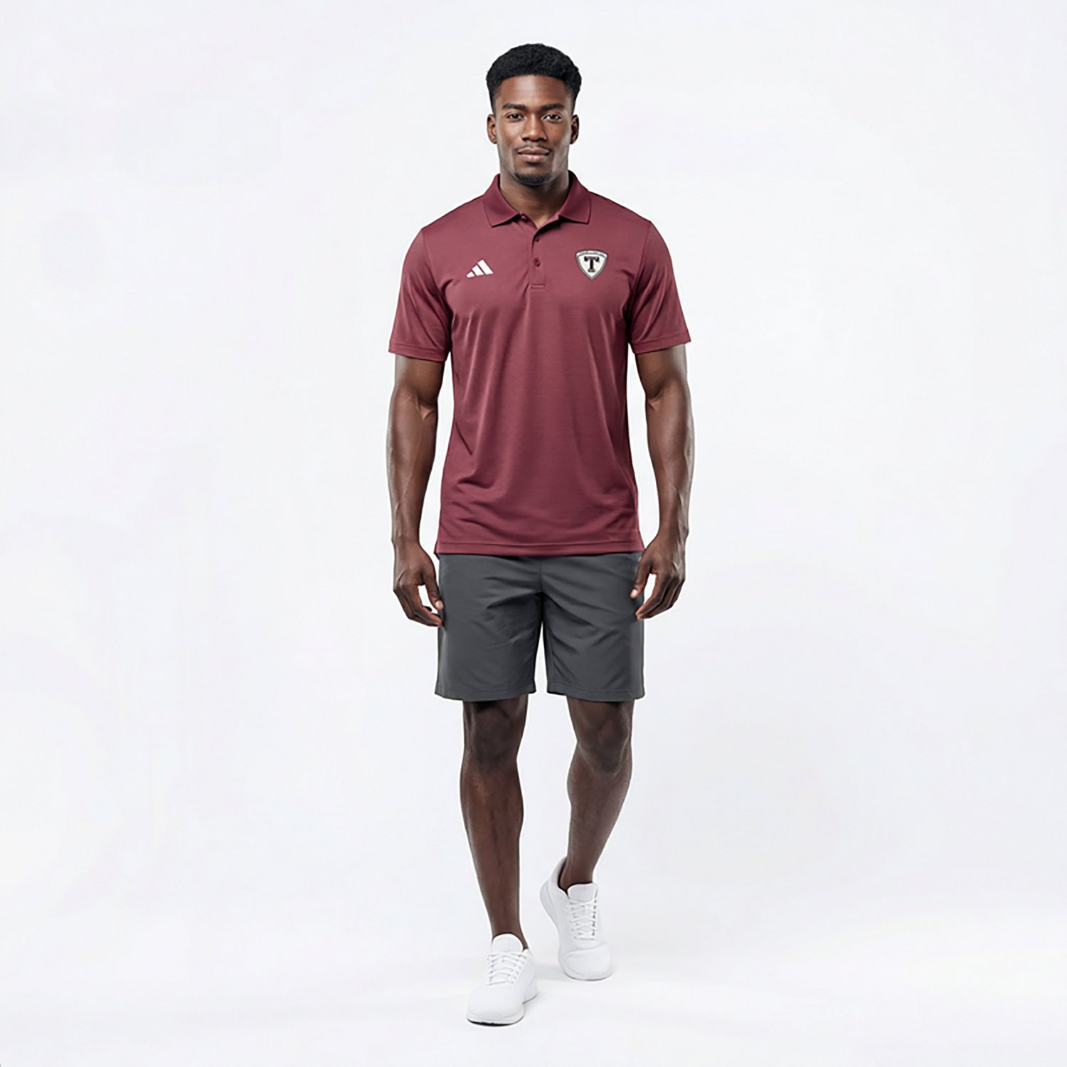 adidas Men's Texas A&M Spring Fling Crest Striped Polo Shirt