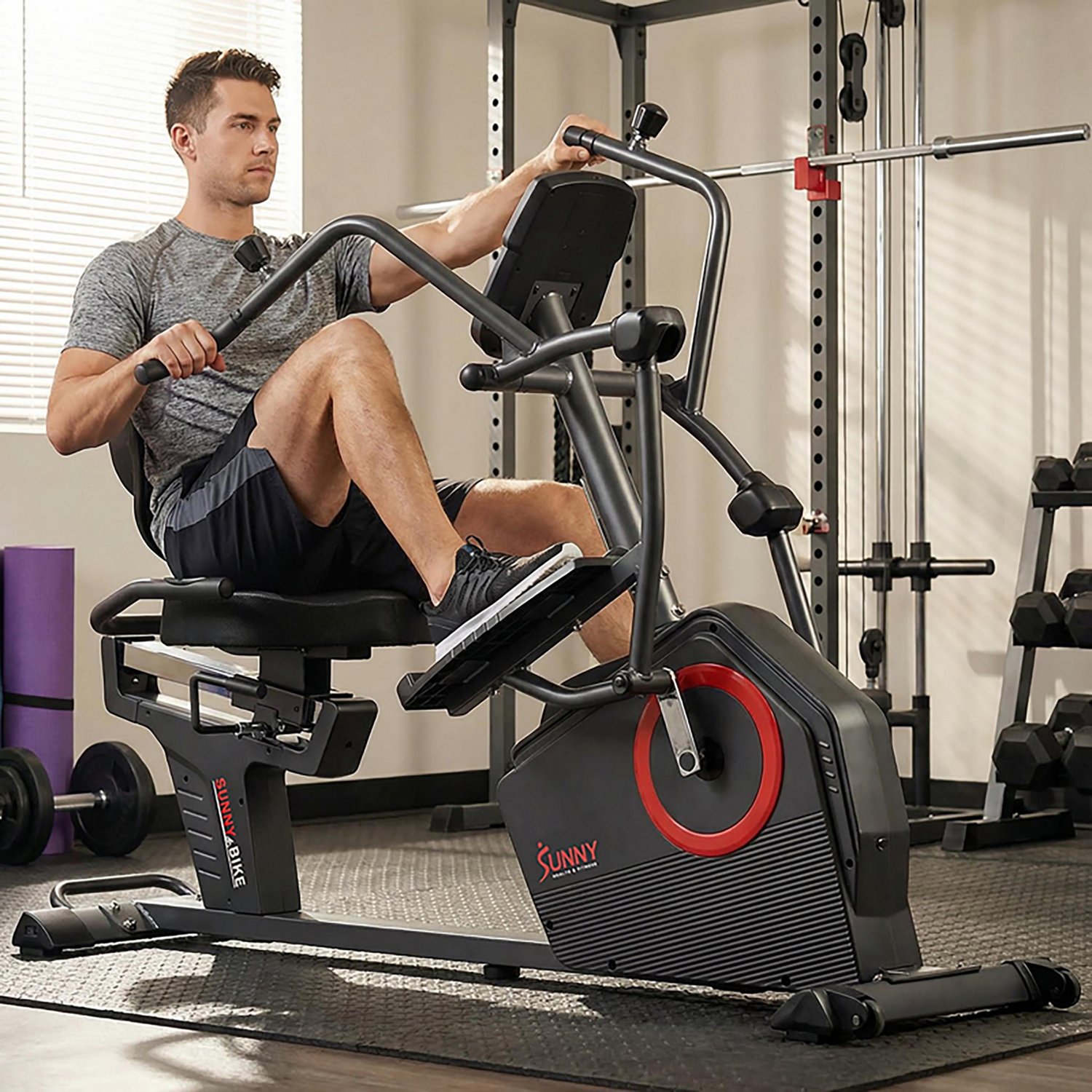 Sunny Health & Fitness Smart Recumbent Cross Trainer Elliptical Exercise Bike - view number 7