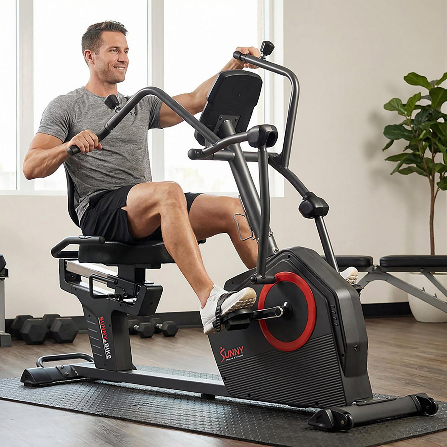 Sunny Health & Fitness Smart Recumbent Cross Trainer Elliptical Exercise Bike - view number 8