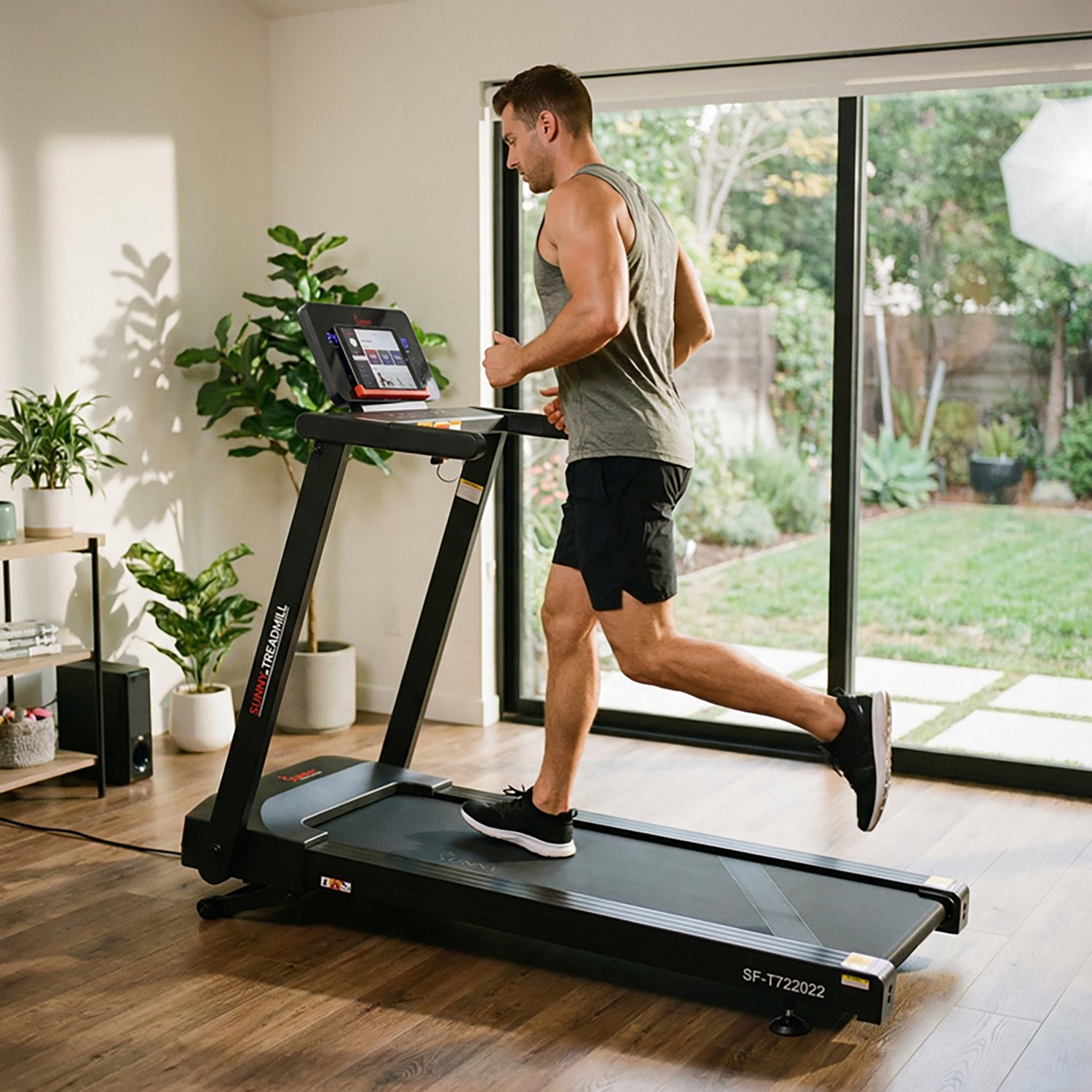 Sunny Health & Fitness Interactive Slim Auto Incline Treadmill with Bluetooth - view number 2