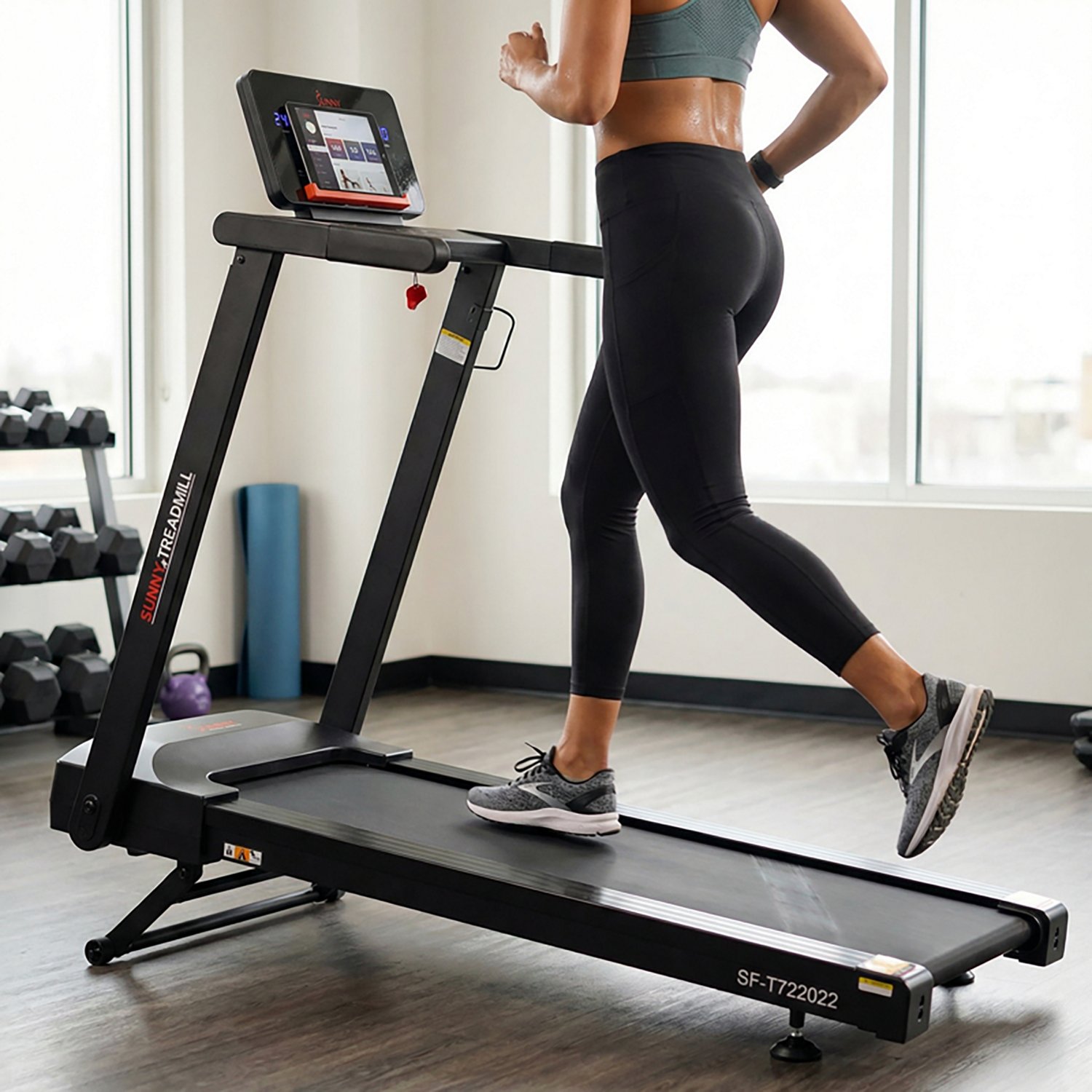 Sunny Health & Fitness Interactive Slim Auto Incline Treadmill with Bluetooth - view number 3