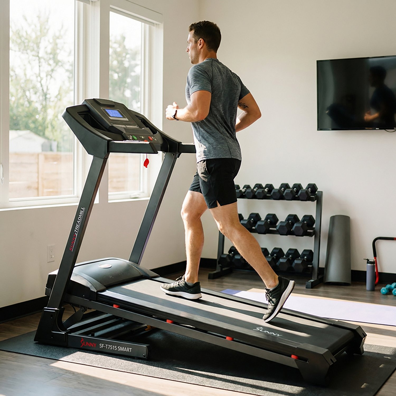 Sunny Health & Fitness Premium Smart Treadmill with Auto Incline - view number 7