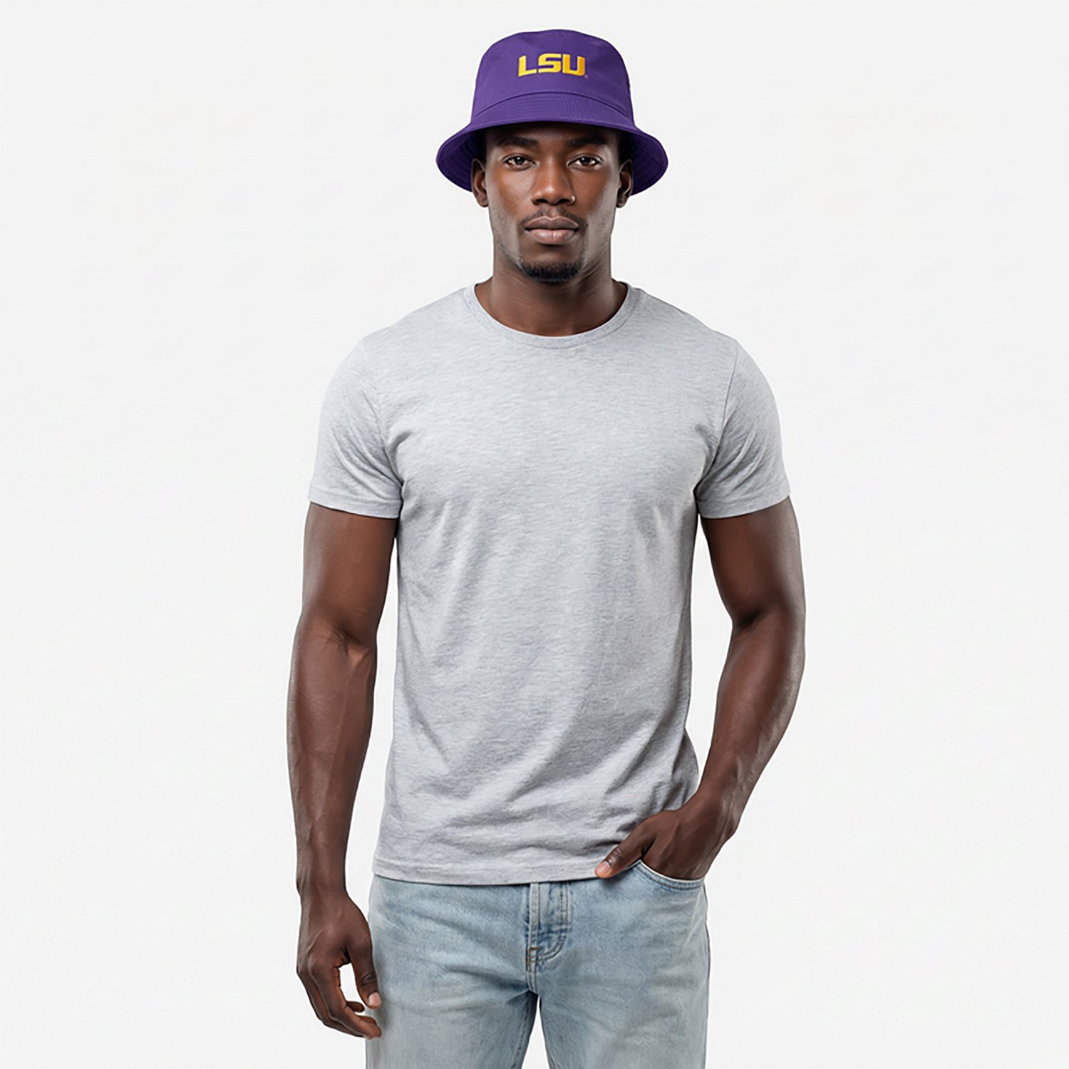 Nike Men's LSU Tigers Apex Square Brim Bucket Cap - view number 2