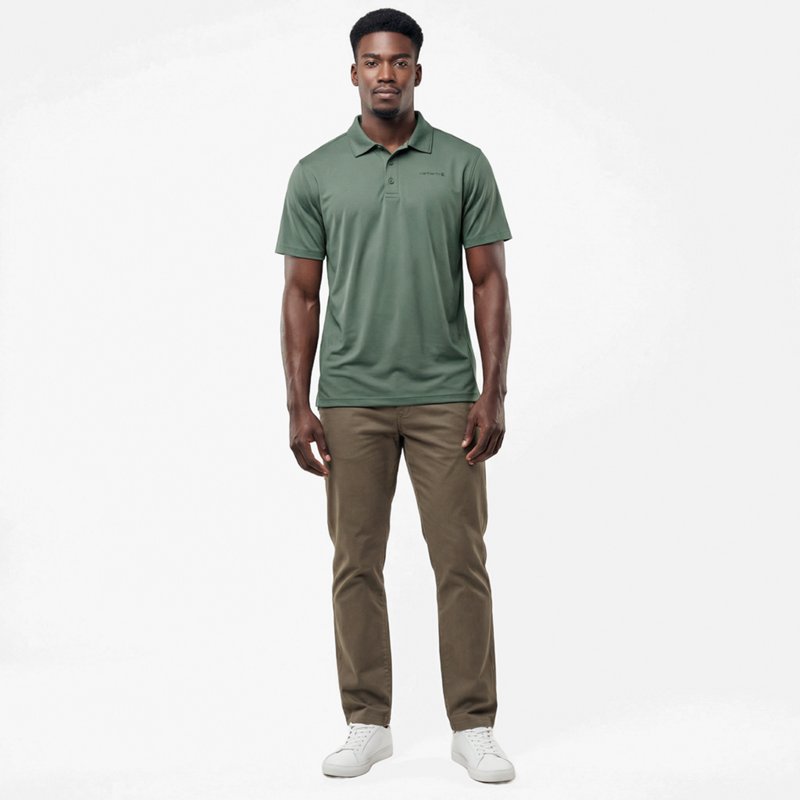 Carhartt Men's Force Sun Defender Relaxed Logo Polo | Green | Small