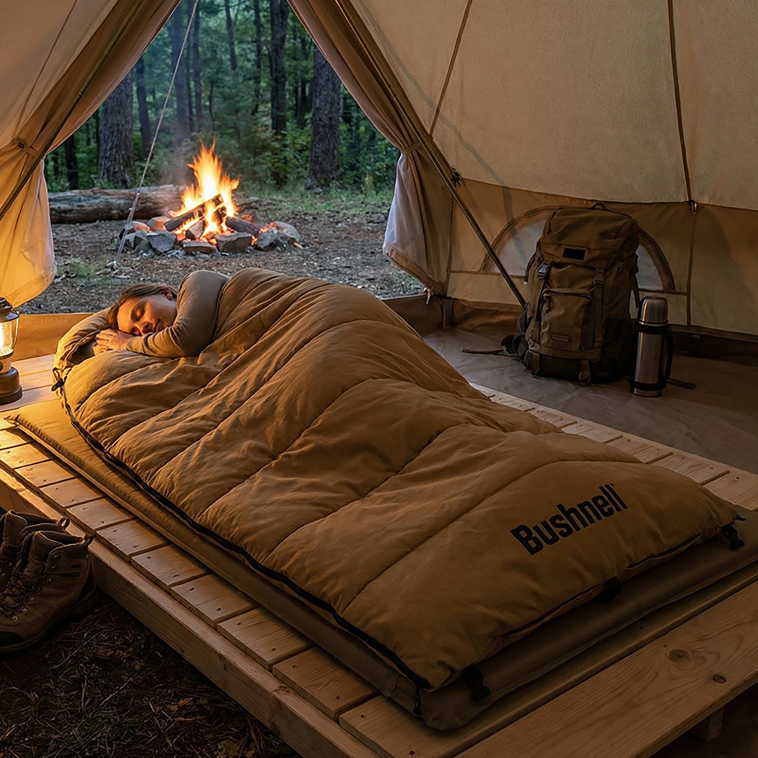 Bushnell 30°F Rectangular Canvas Sleeping Bag - view number 4