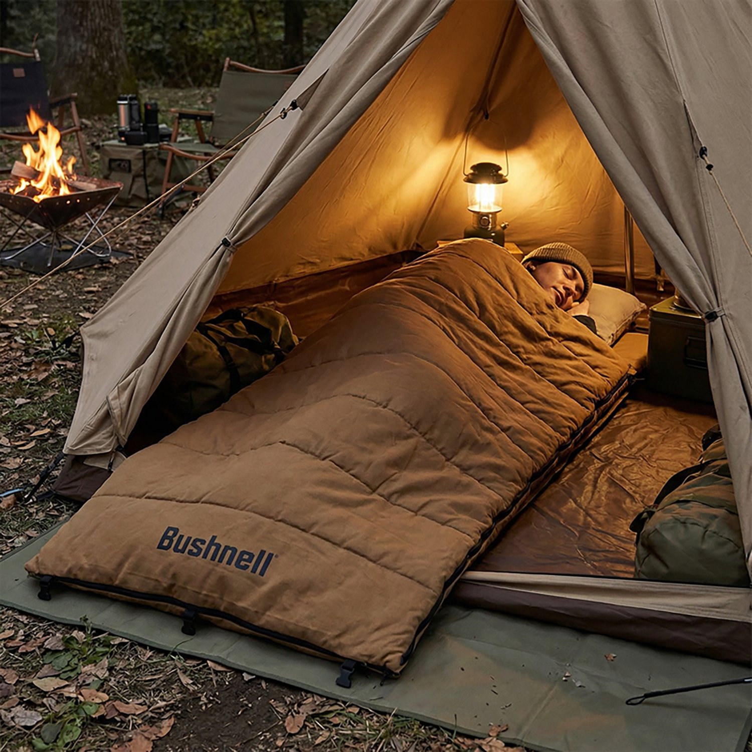 Bushnell 30°F Rectangular Canvas Sleeping Bag - view number 5