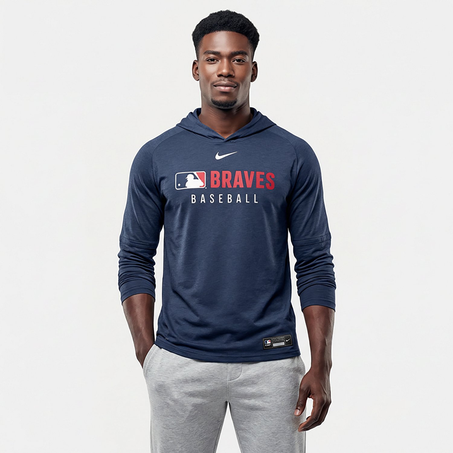 Nike Men's Atlanta Braves Authentic Collection Long Sleeve Hoodie - view number 2