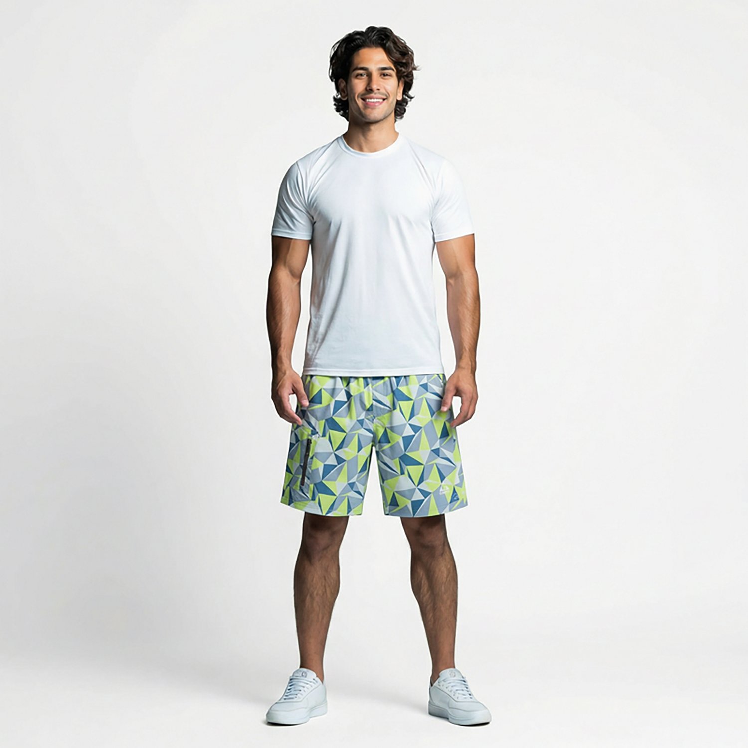 Gerry Men's Abstract Geo Mosaic Swim Shorts 11 in