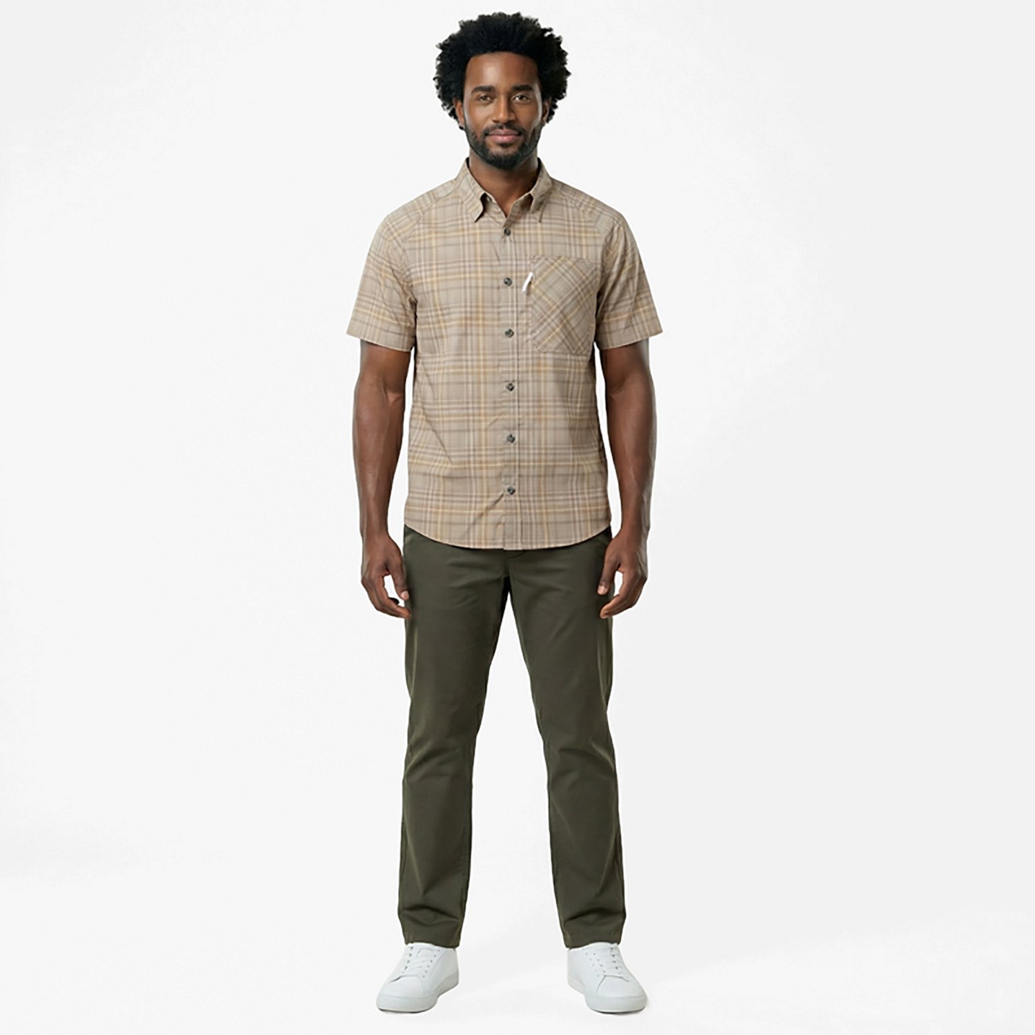 Magellan Outdoors Men's Hickory Canyon Plaid Short Sleeve Shirt