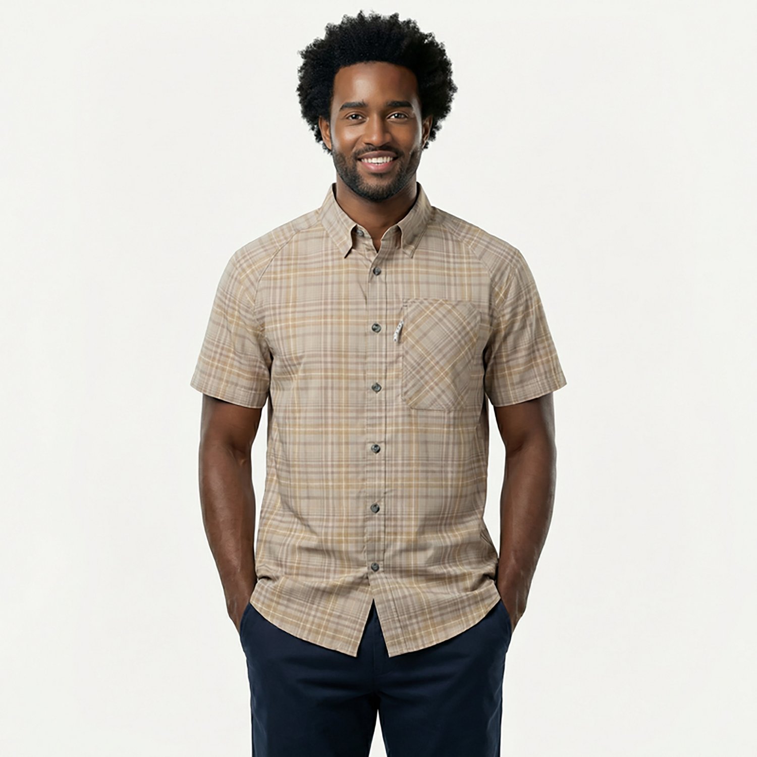 Magellan Outdoors Men's Hickory Canyon Plaid Short Sleeve Shirt                                                                  - view number 2
