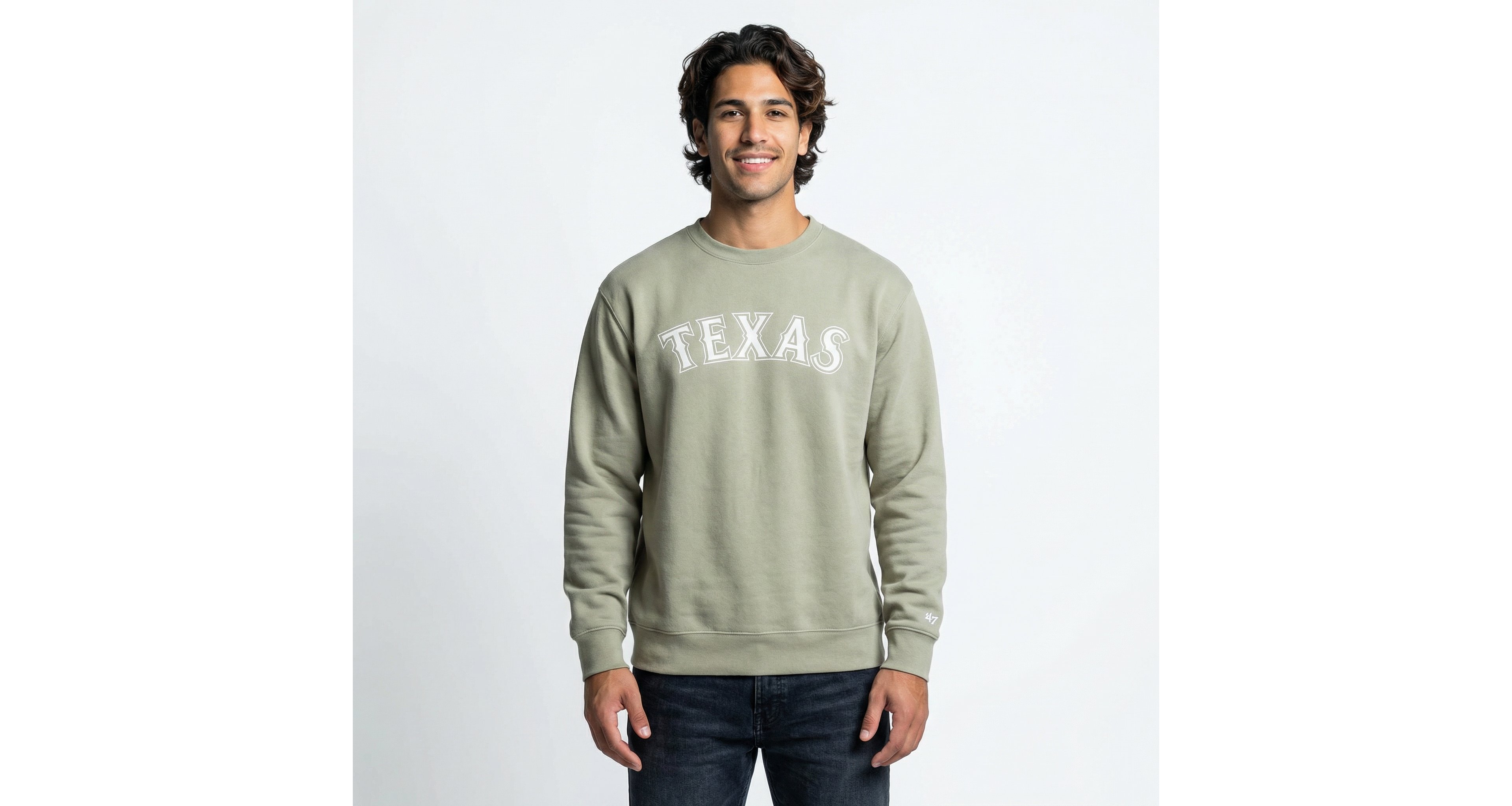 47 Brand Men's Rangers Trademark Foundation Long Sleeve Crew Neck T-shirt
