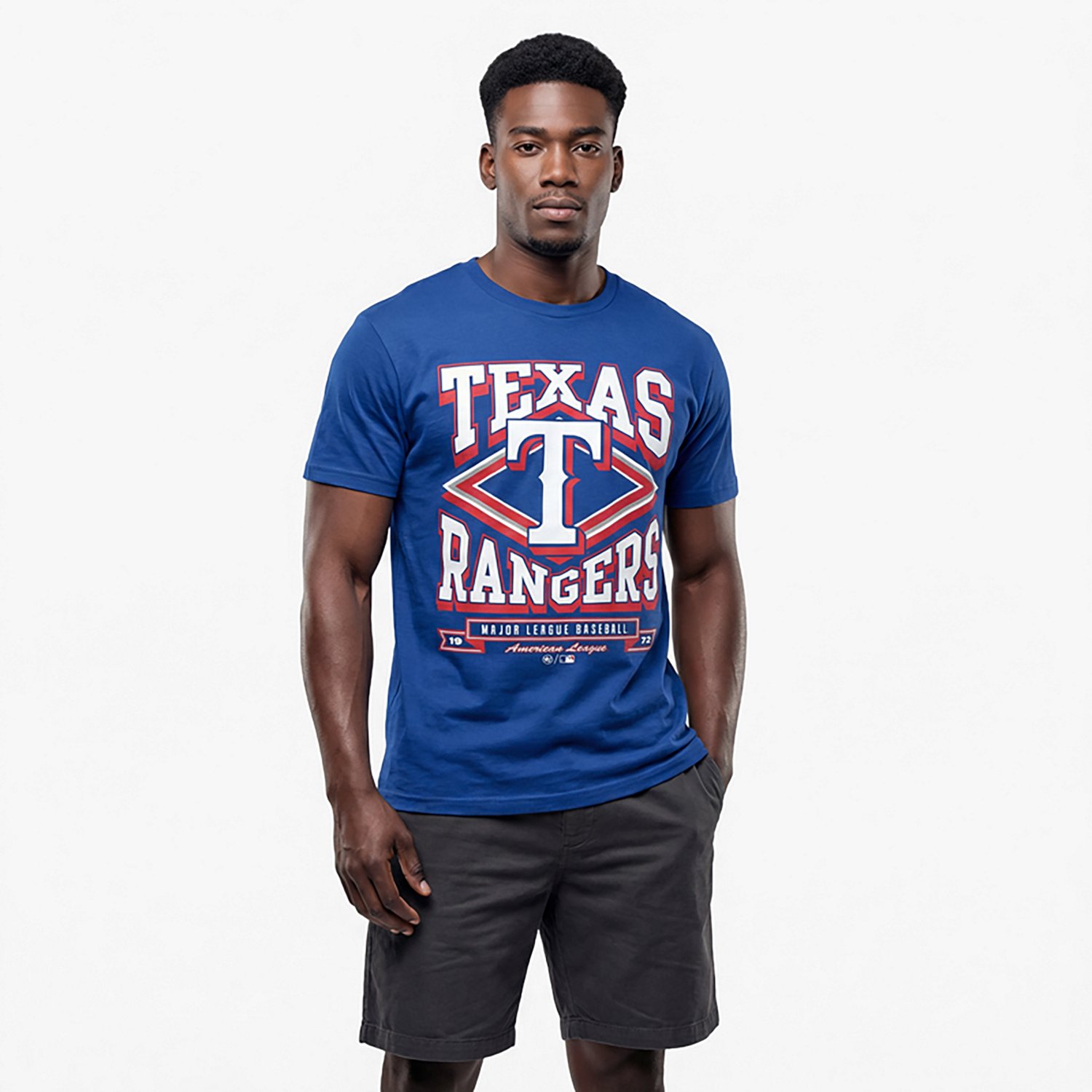 47 Brand Men's Rangers Heater Foundation Short Sleeve T-shirt - view number 2