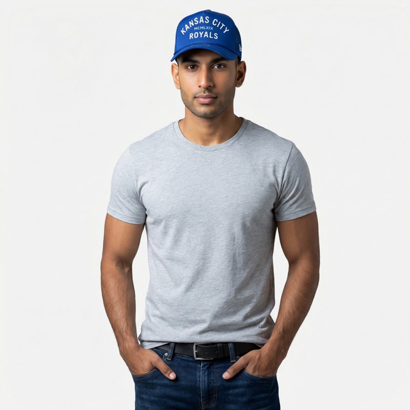 New Era Men's Royal Kansas City Royals Minimalist 9FORTY A-Frame Adjustable Hat - Royal