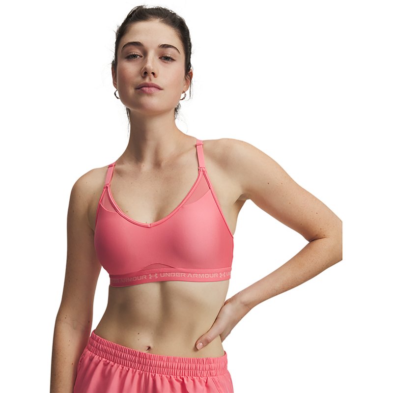 Under Armour Women's Crossback Low Bra - Bittersweet Pink /White