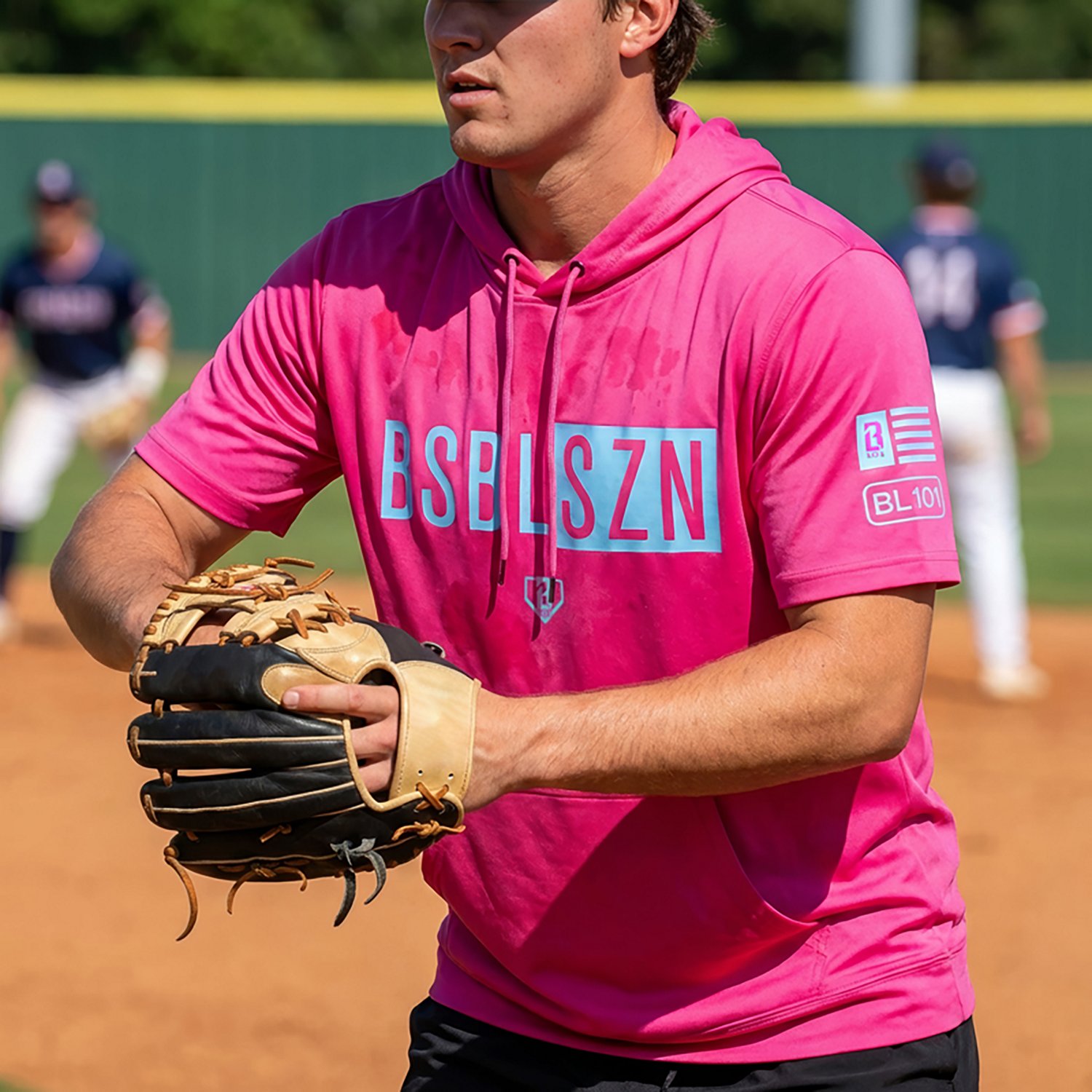 Baseball Lifestyle 101 Adults' BSBL-SZN V2 Short Sleeve Hoodie - view number 6