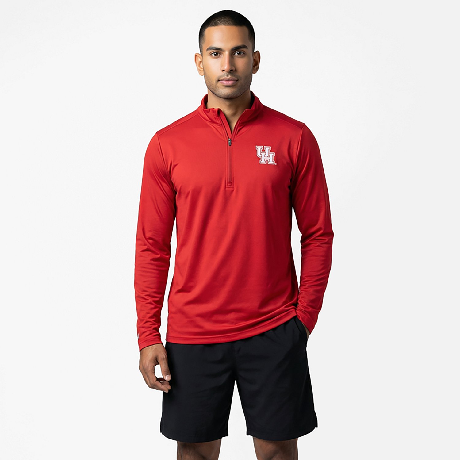 Antigua Men's Houston Cougars Tribute Quarter Zip Pullover - view number 2