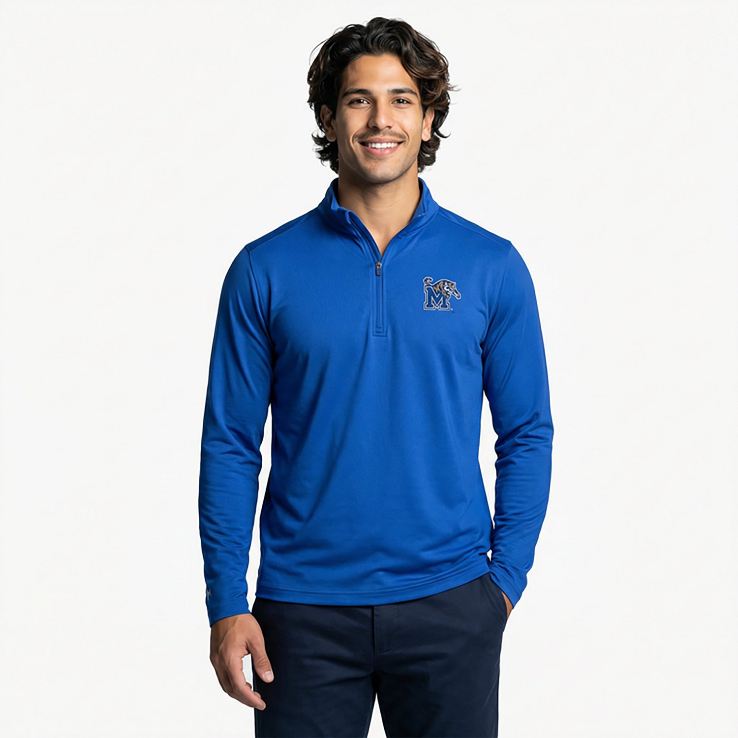 Antigua Men's Memphis Tigers Tribute Quarter Zip Pullover