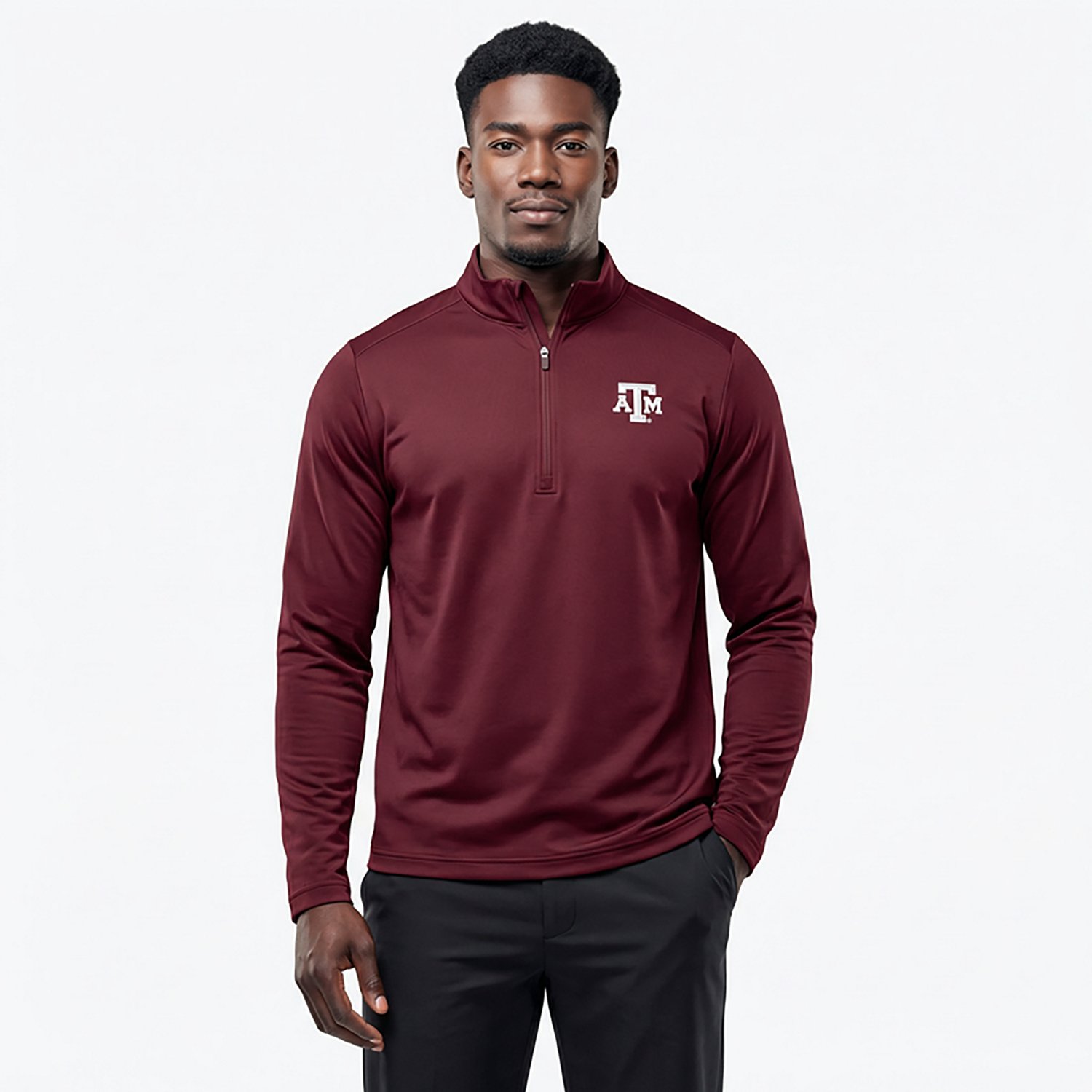 Antigua Men's Texas A&M Tribute 1/4 Zip Lightweight Long Sleeve Pullover