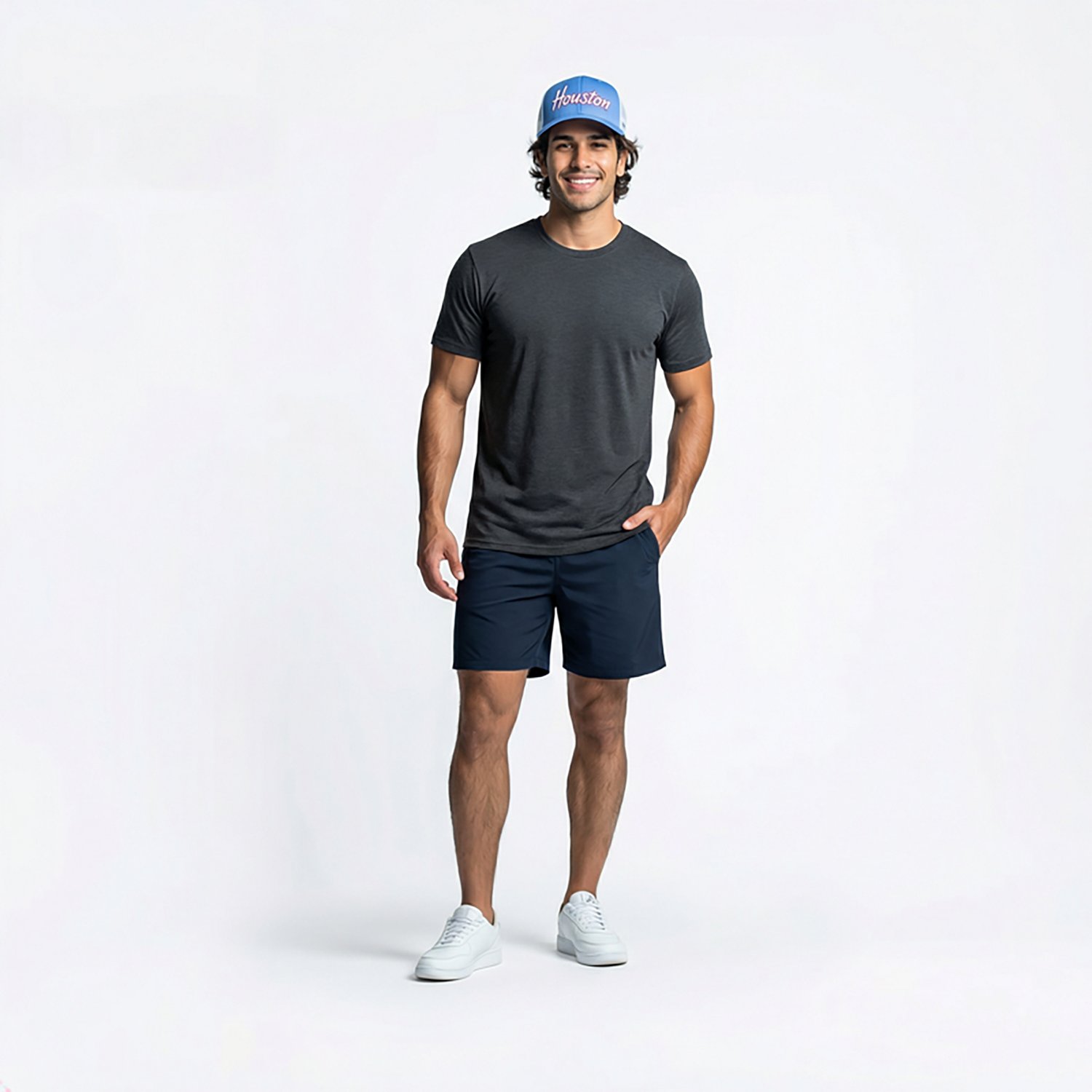 47 Adults' Houston H Town Blue Script with Side Star Trucker Cap