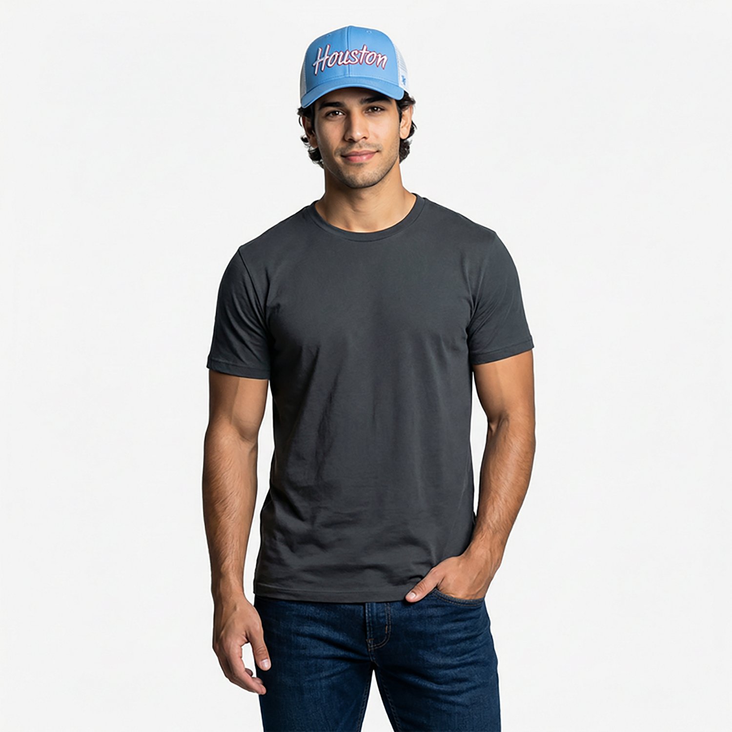 47 Adults' Houston H Town Blue Script with Side Star Trucker Cap - view number 2