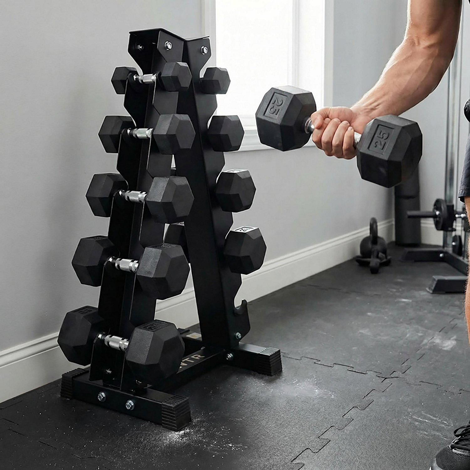 CENTR 150 lb Dumbbell Set with Rack - view number 7