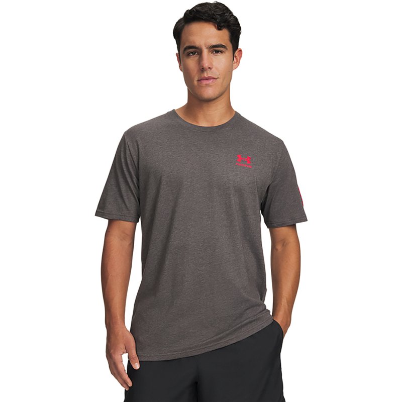 Under Armour Men's Freedom Flag Graphic T-Shirt, 3XL, Charcoal Med Hr/Red