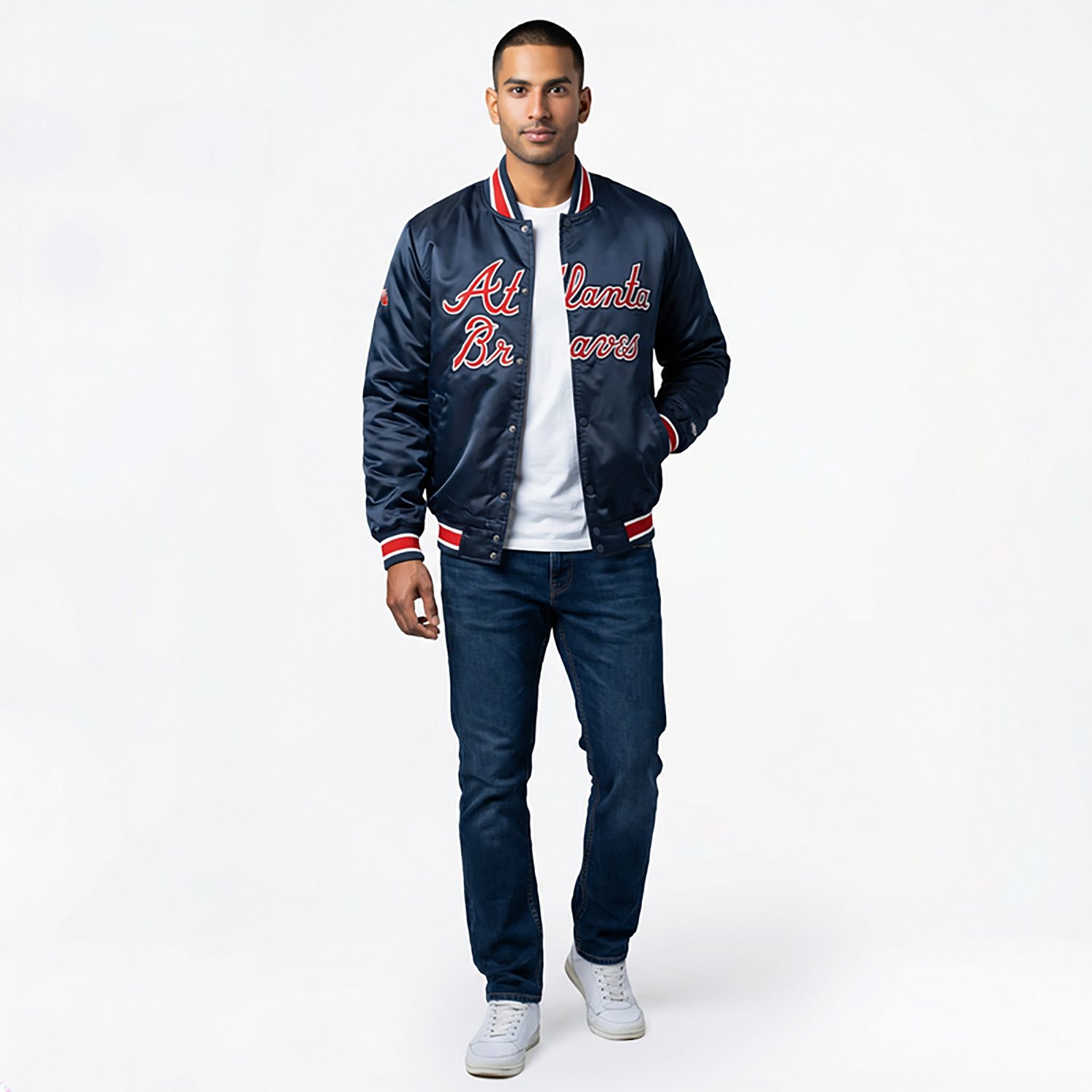 Starter Men's Atlanta Braves Closer Reversible Long Sleeve Jacket