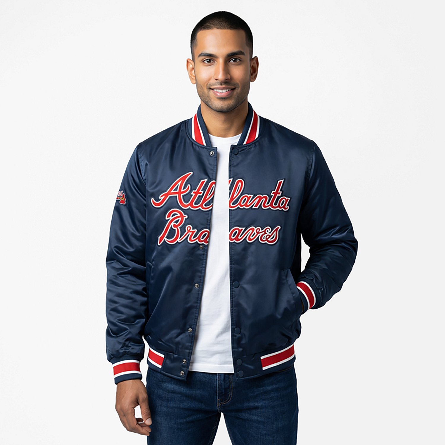Starter Men's Atlanta Braves Closer Reversible Long Sleeve Jacket - view number 2