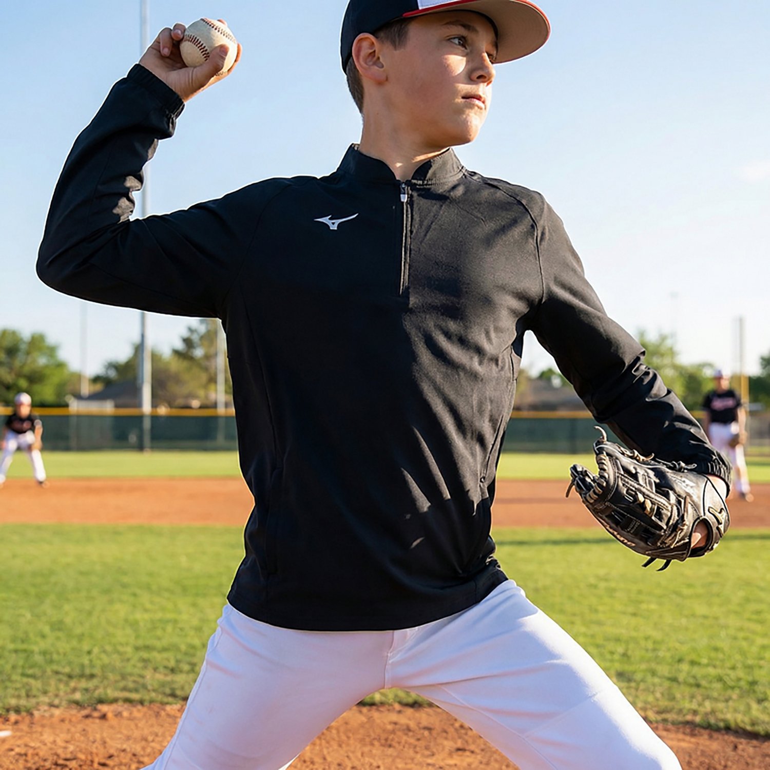 Mizuno Youth Game Time Long Sleeve Baseball Hitting Jacket                                                                       - view number 3