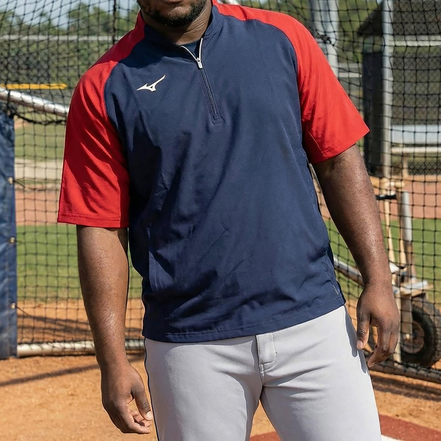 Mizuno Adults' Game Time Short Sleeve Baseball Hitting Jacket - view number 3